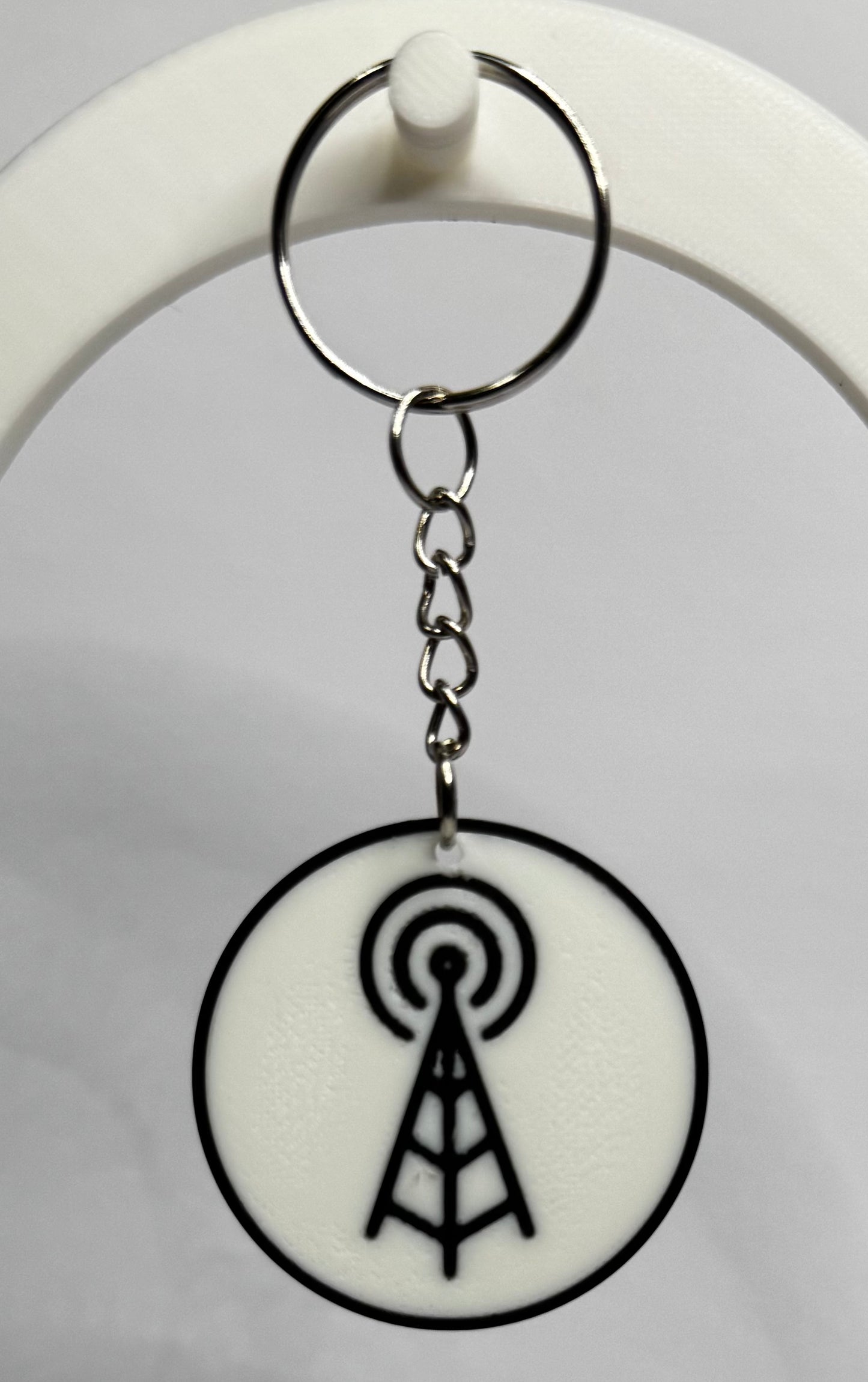 Round Radio Tower Keychain