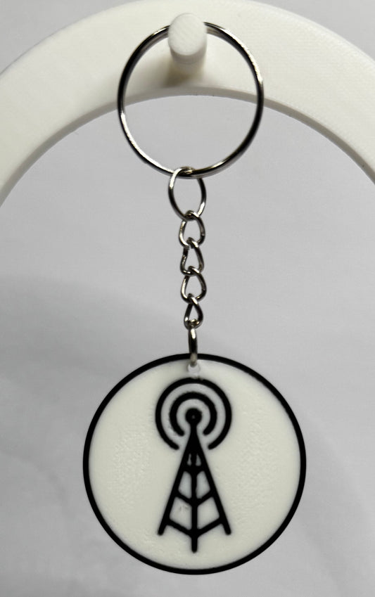 Round Radio Tower Keychain